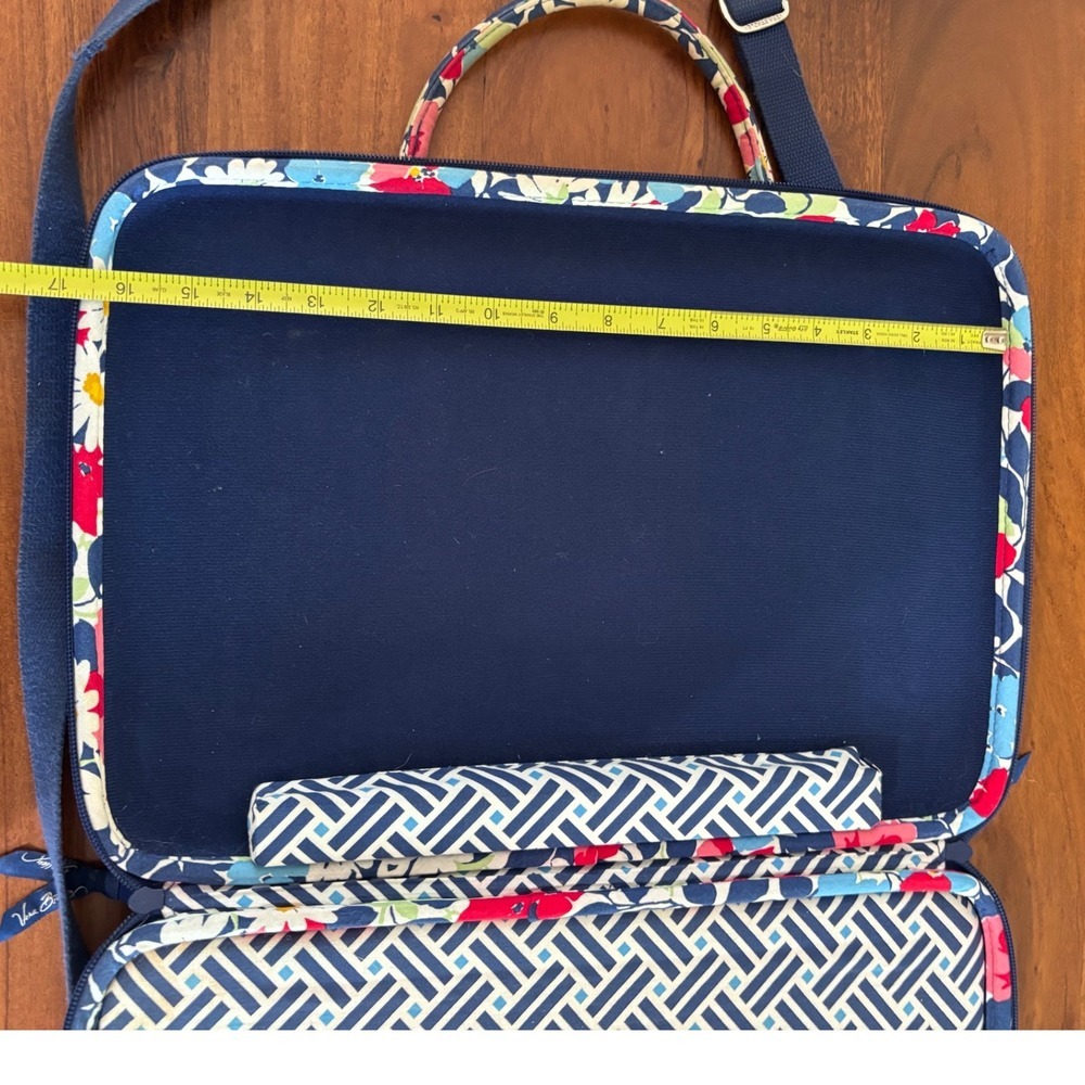Vera Bradley Floral Quilted Laptop Bag Blue Multicolor Shoulder Strap Work Bag - Picture 6 of 9